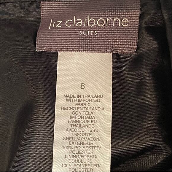 Liz Claiborne Black Textured Academia Career Office Pencil Skirt NWOT Size 8 - Picture 9 of 12